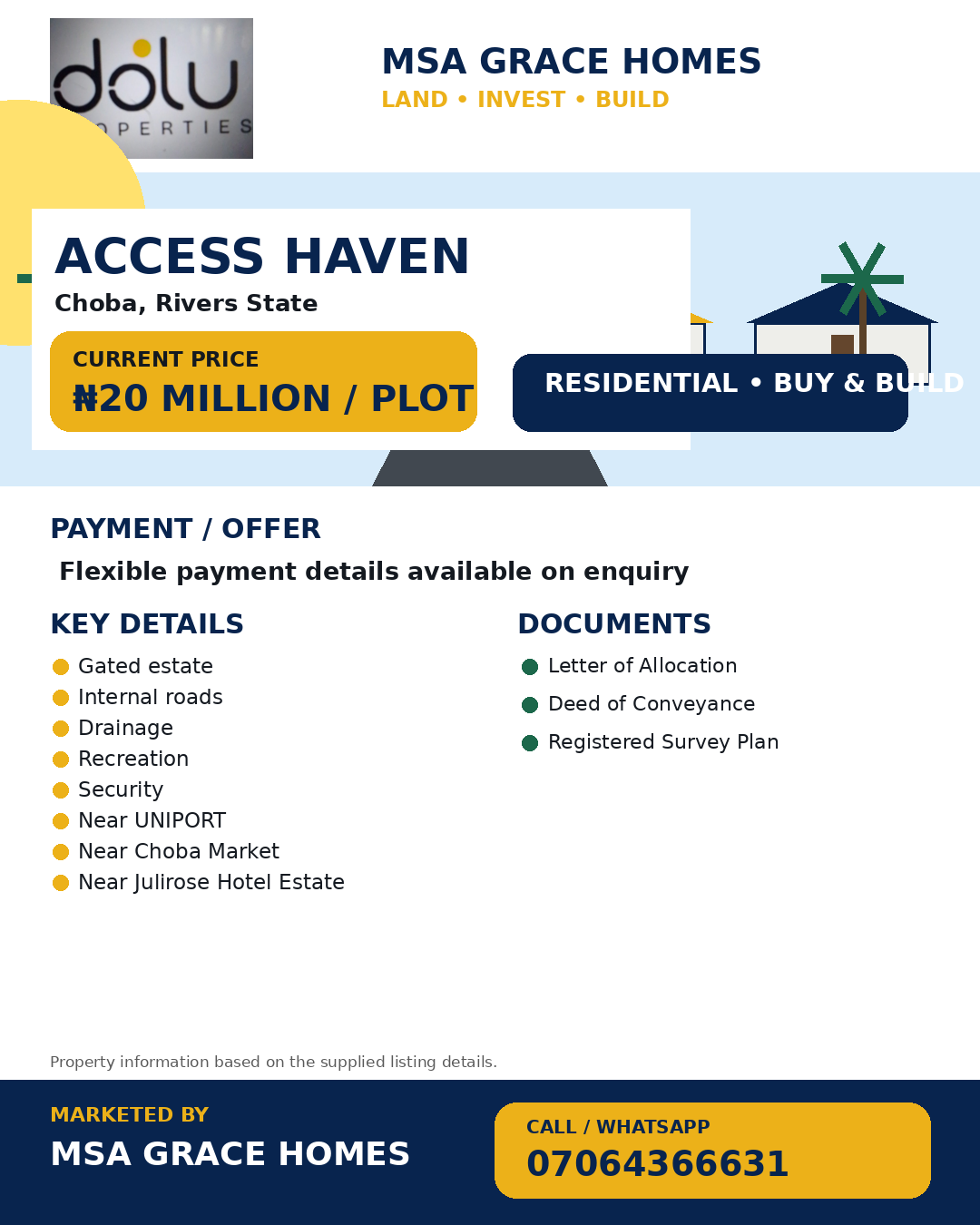Access Haven property flyer