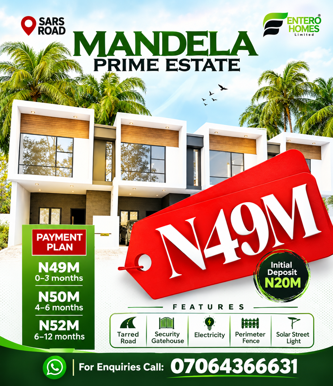 Mandela Prime Estate Entero Homes flyer