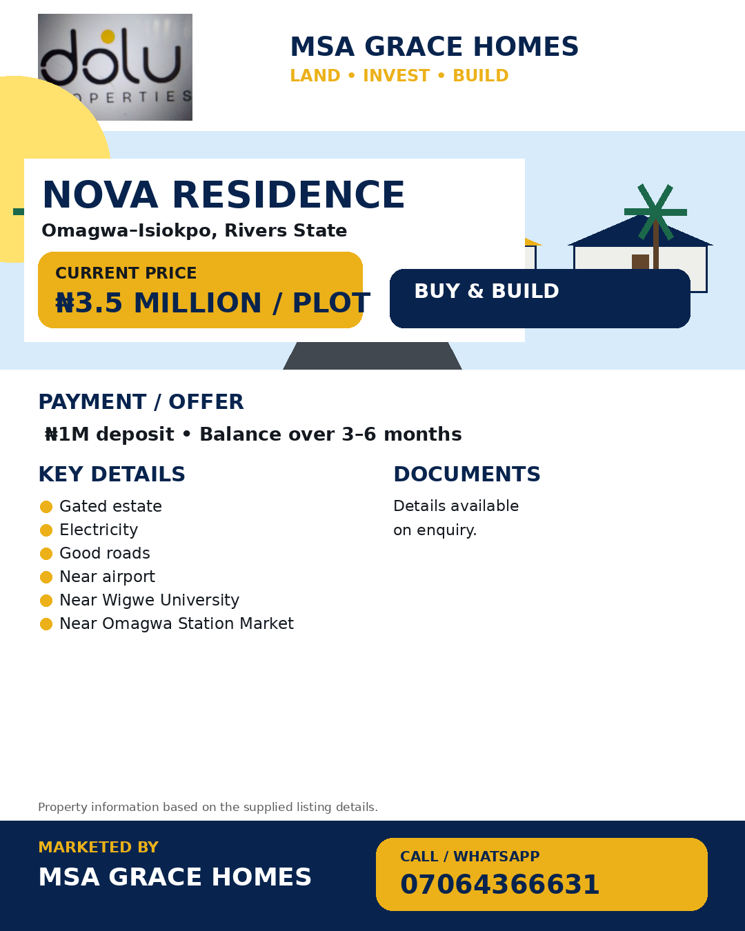 Nova Residence property flyer